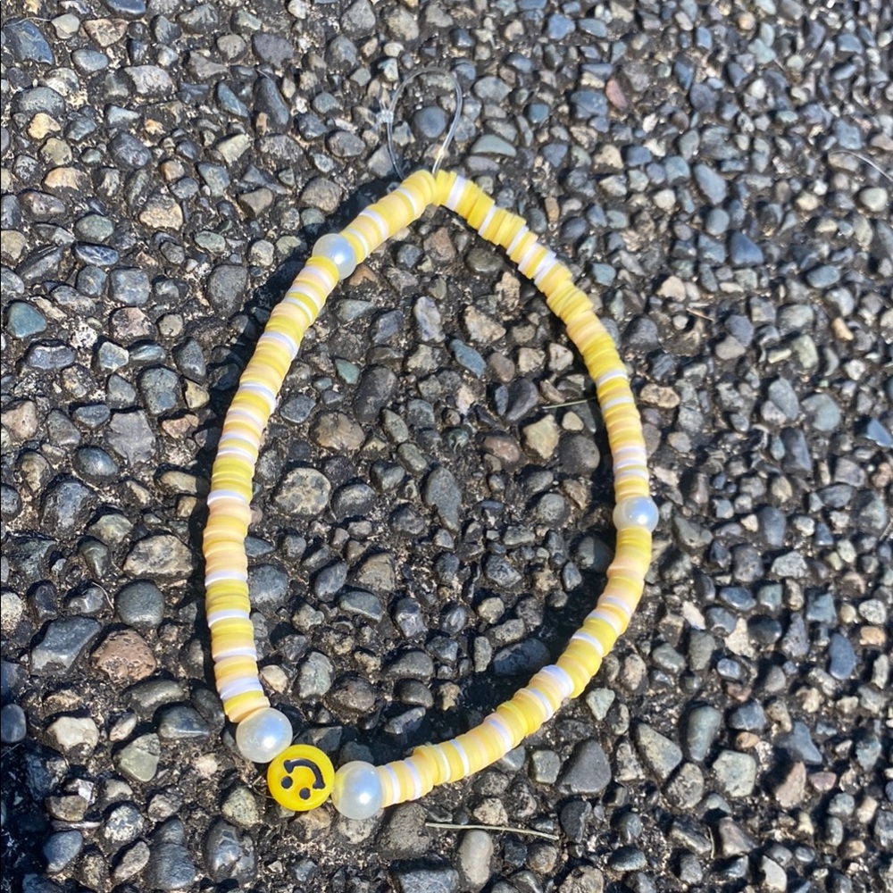 Yellow Beaded Phone Charm